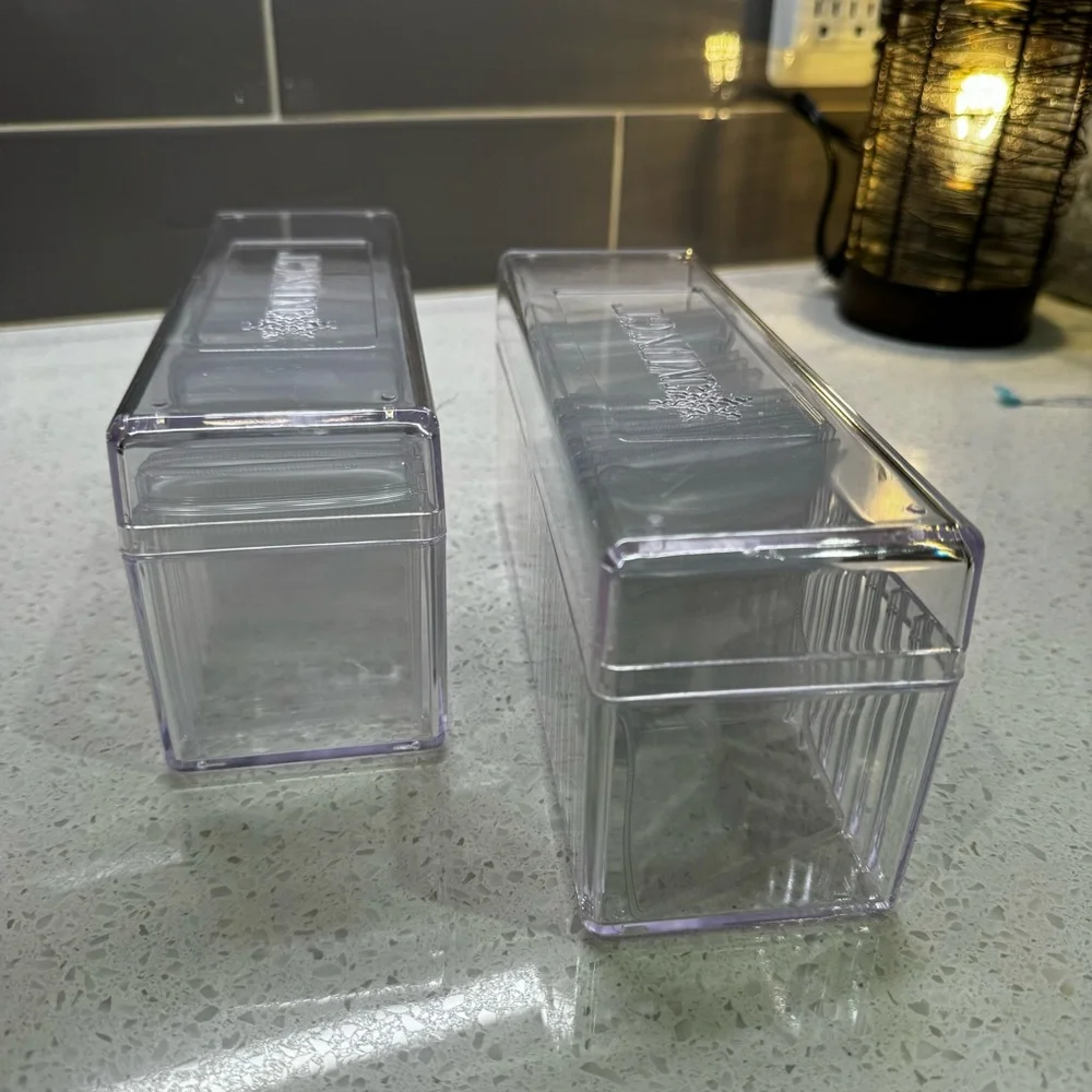 Set of 2 acrylic trinket and jewelry box includes 80 jewelry pouches New